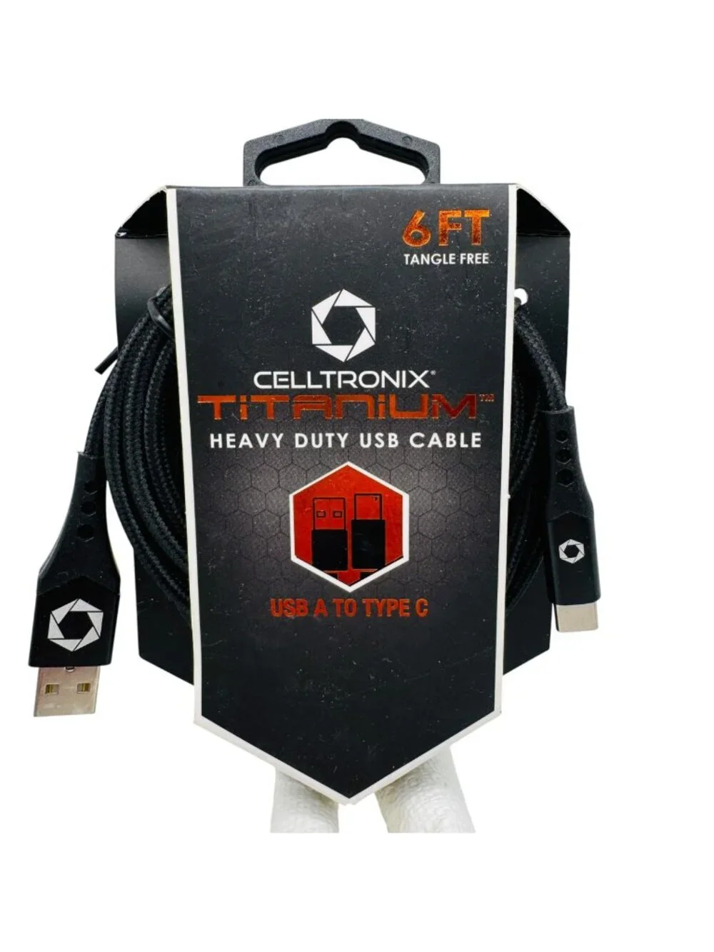 Celltronix Titanium 6 Ft Heavy Duty USB Cable USB A To Type C Charging Data Tran